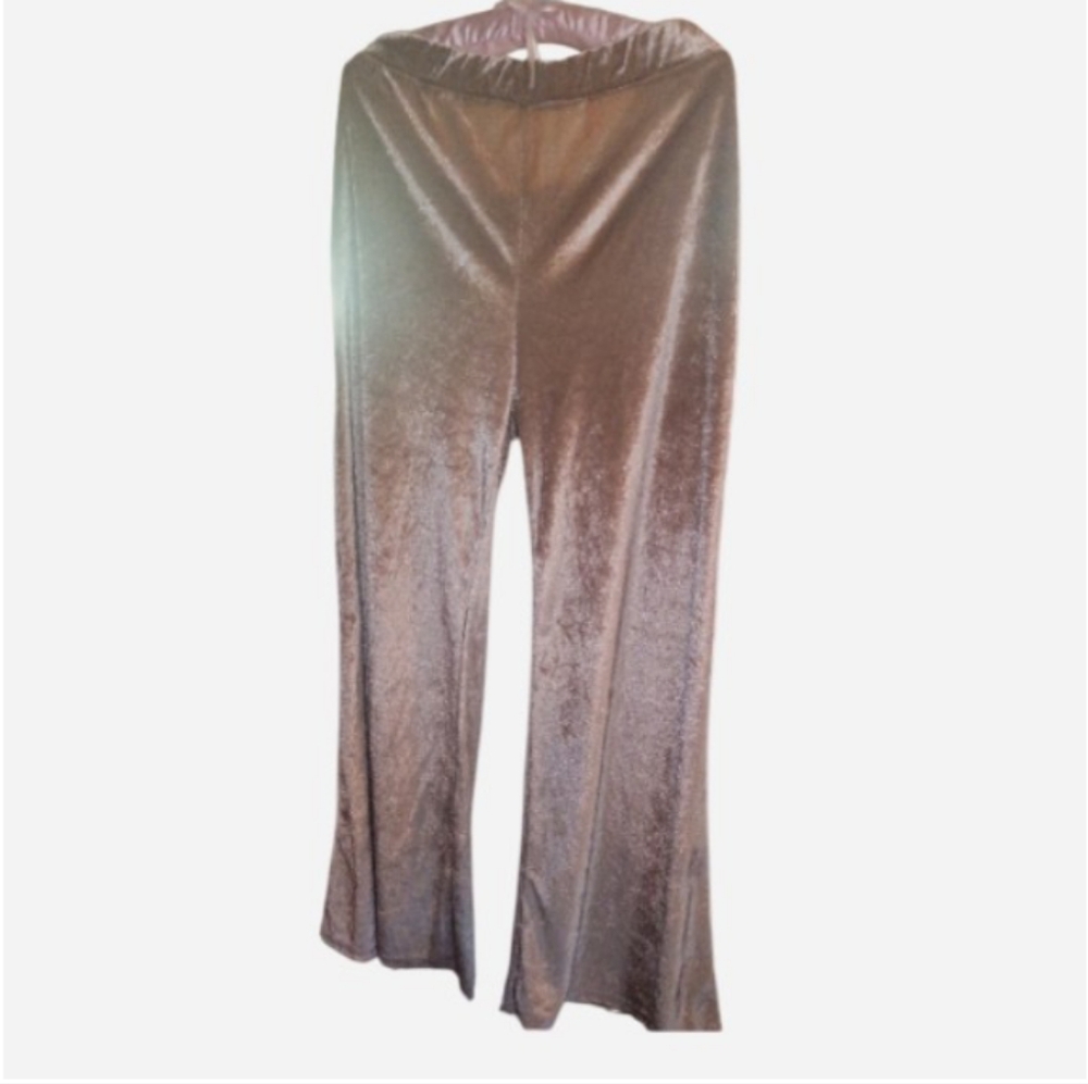Plus High Shine Velvet Wide Leg Jumpsuit